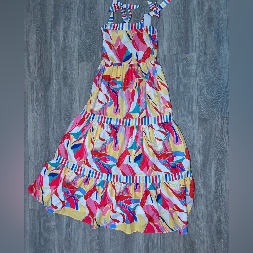 Colorful Strapless Summer Maxi Dress Boutique Dress New With Tags